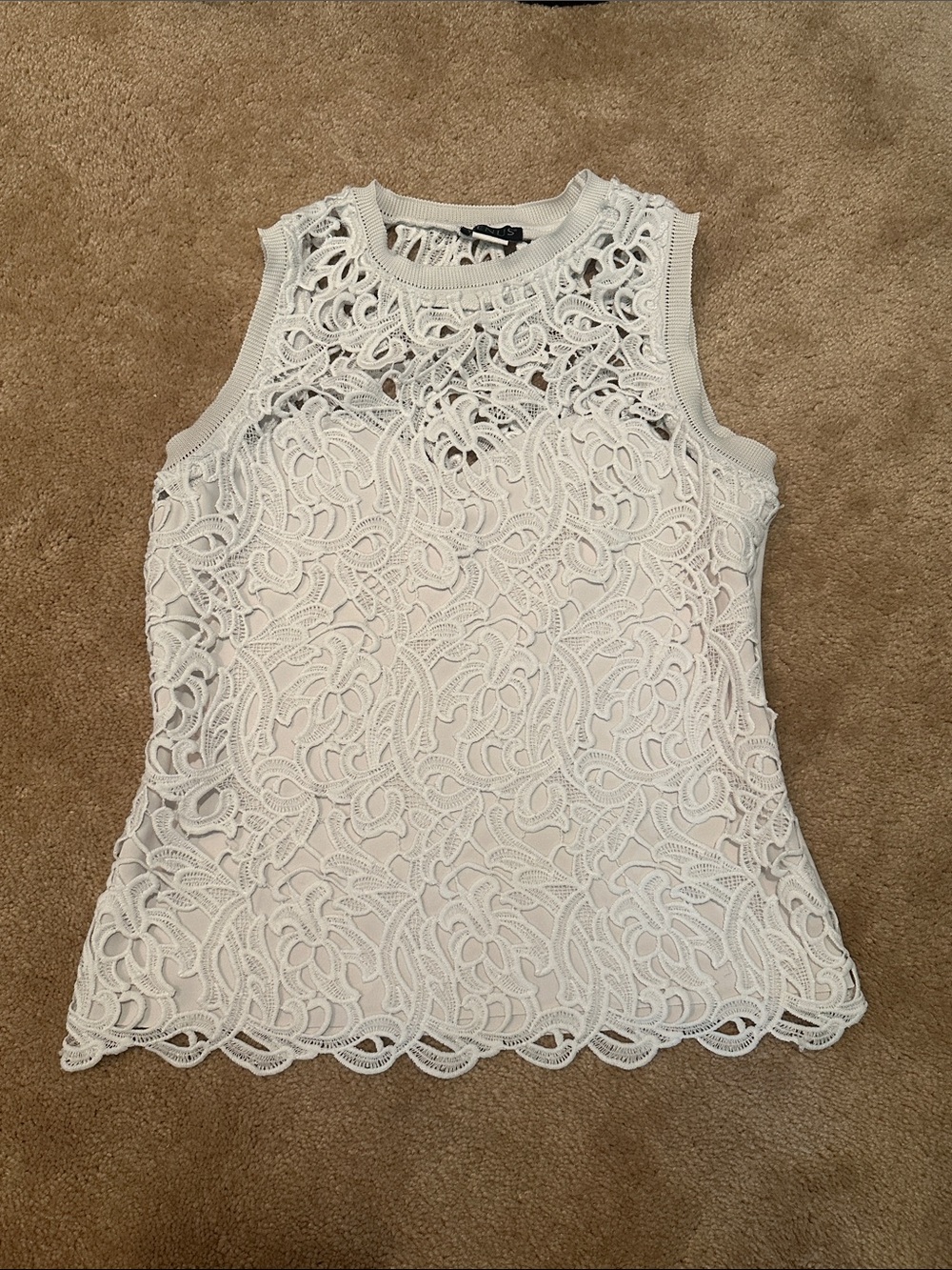 VENUS Cream Lace Appliqué Tank